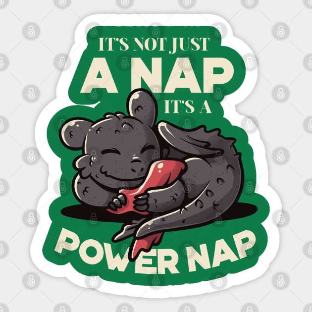 It’s Not Just a Nap, It’s A Power Nap Cute Lazy Dragon Gift Sticker by eduely